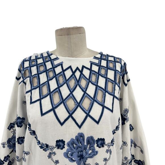 ASOS Curve White and Blue Maxi Dress - Picture 3 of 16